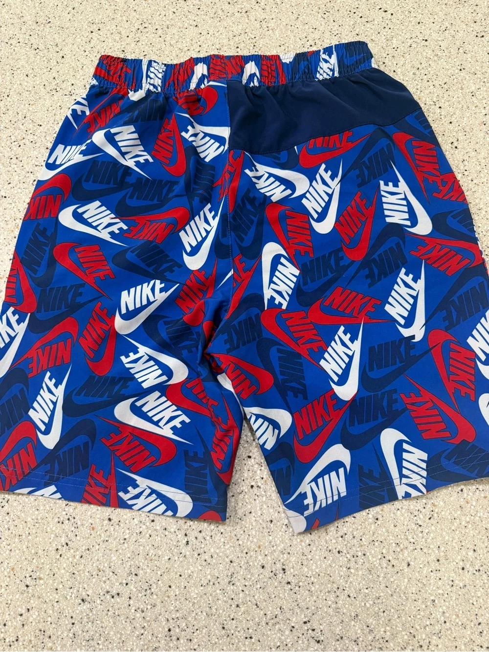Nike Blue Red White Allover Logo Shorts